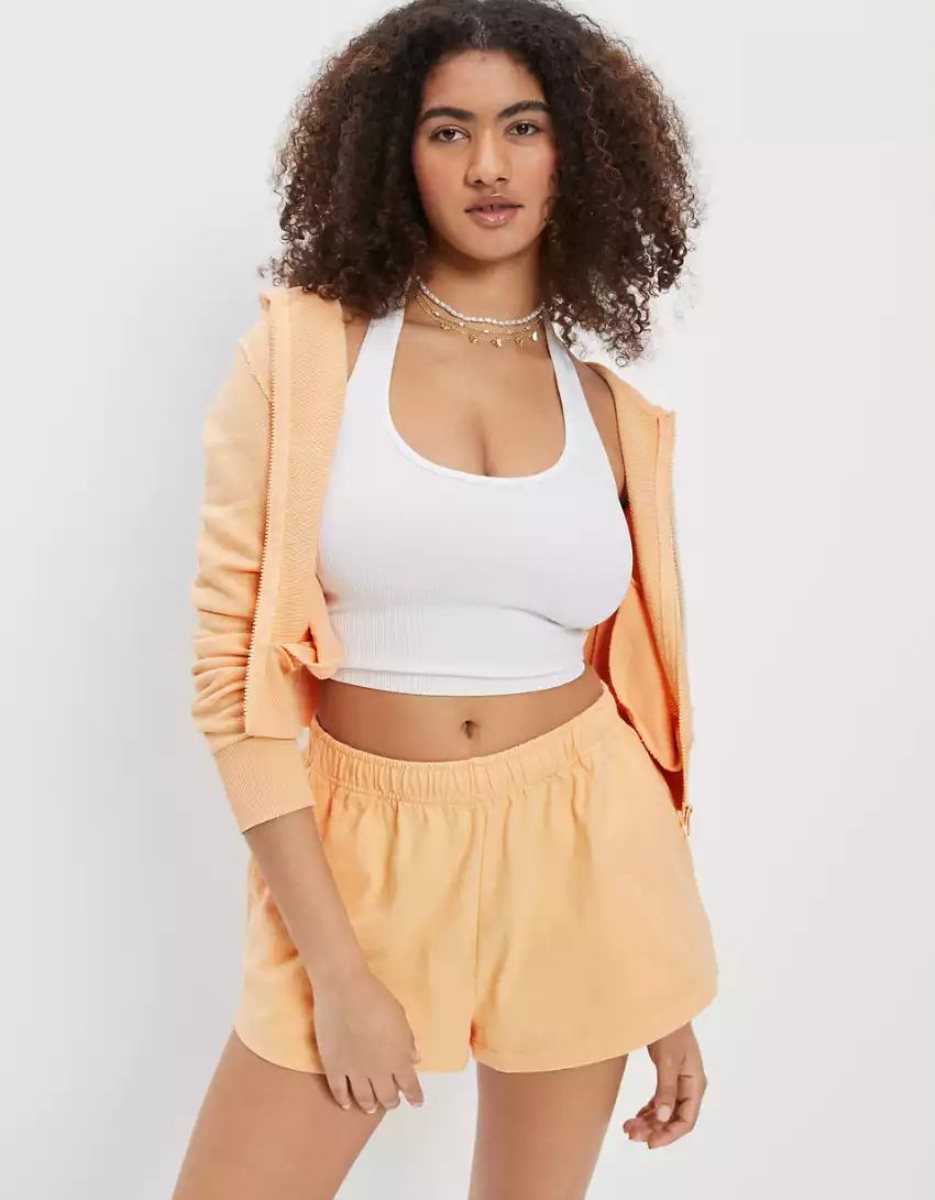 Shorts American Eagle AE Sun Set Knit Orange Femme | QXR-00560394